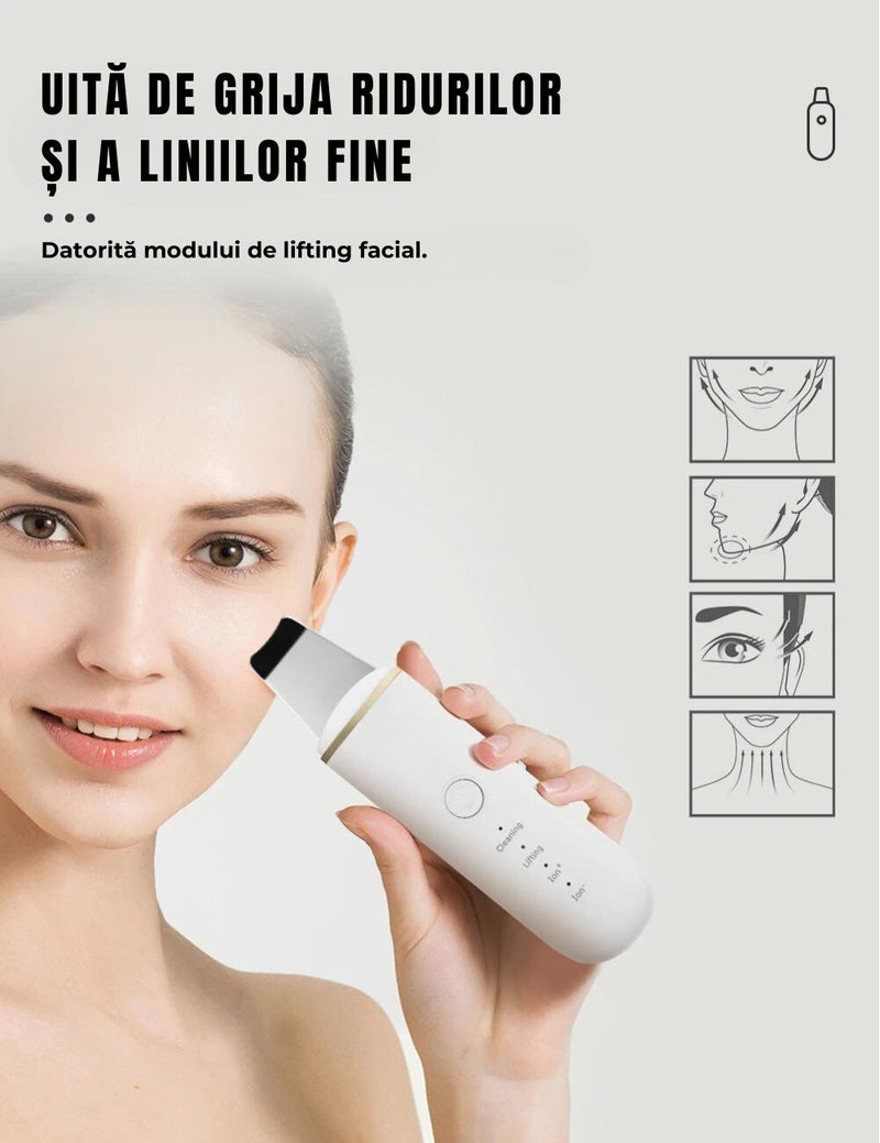 Dispozitiv de Curățare Facială cu Ultrasunete - Zainlux
